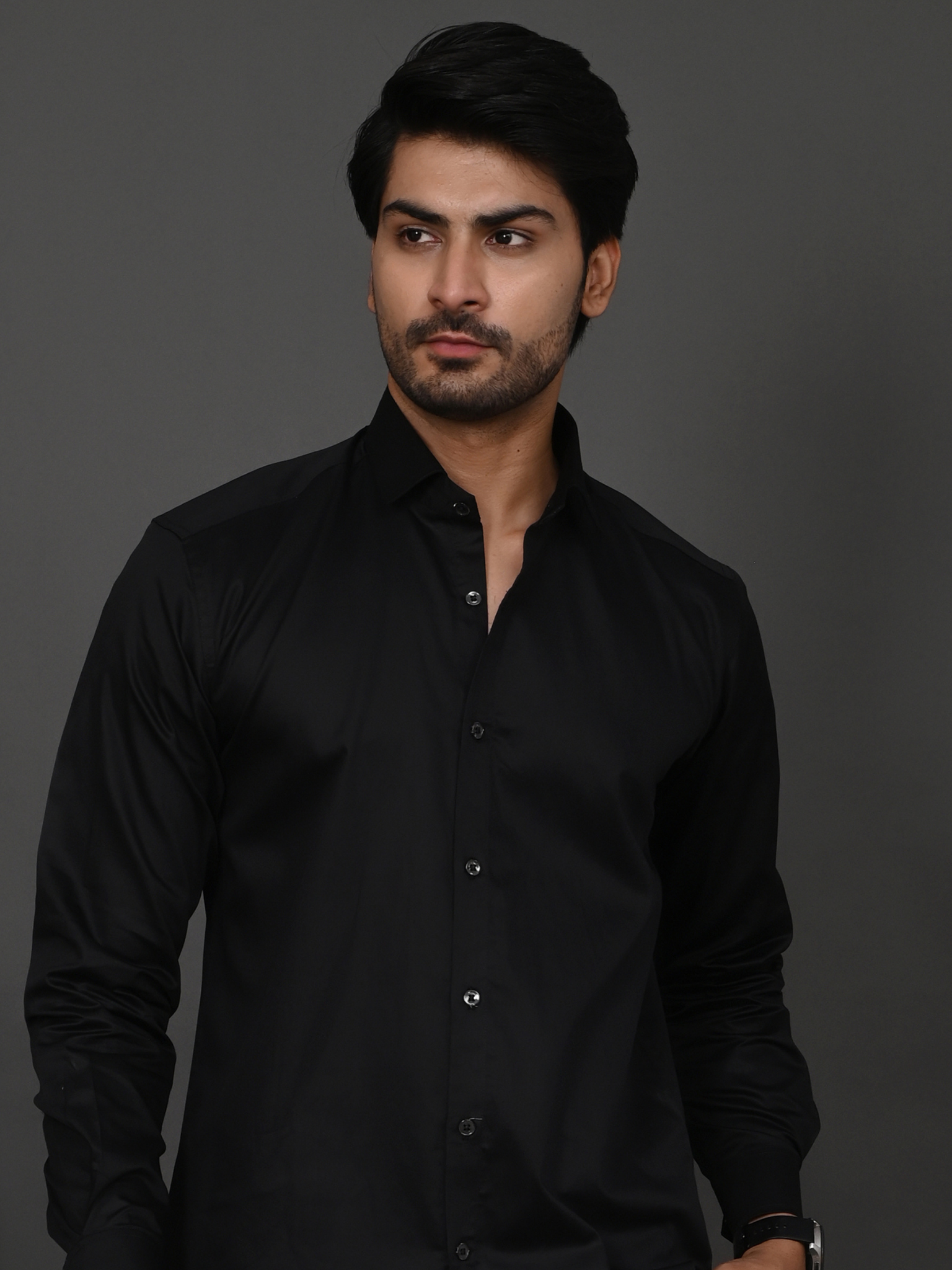 Black Elite Satin Shirt