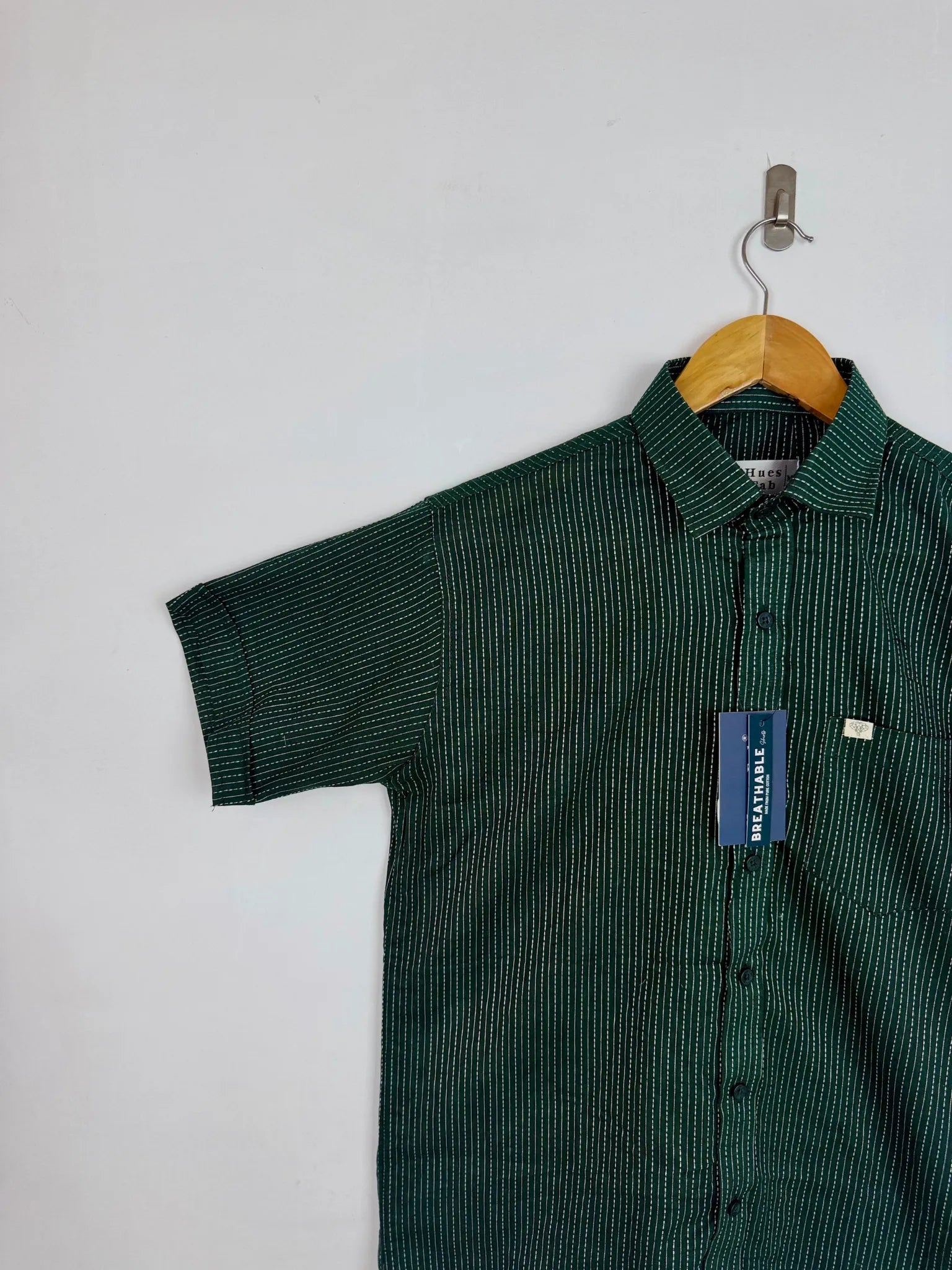 Olive kantha Half Sleeves Shirt