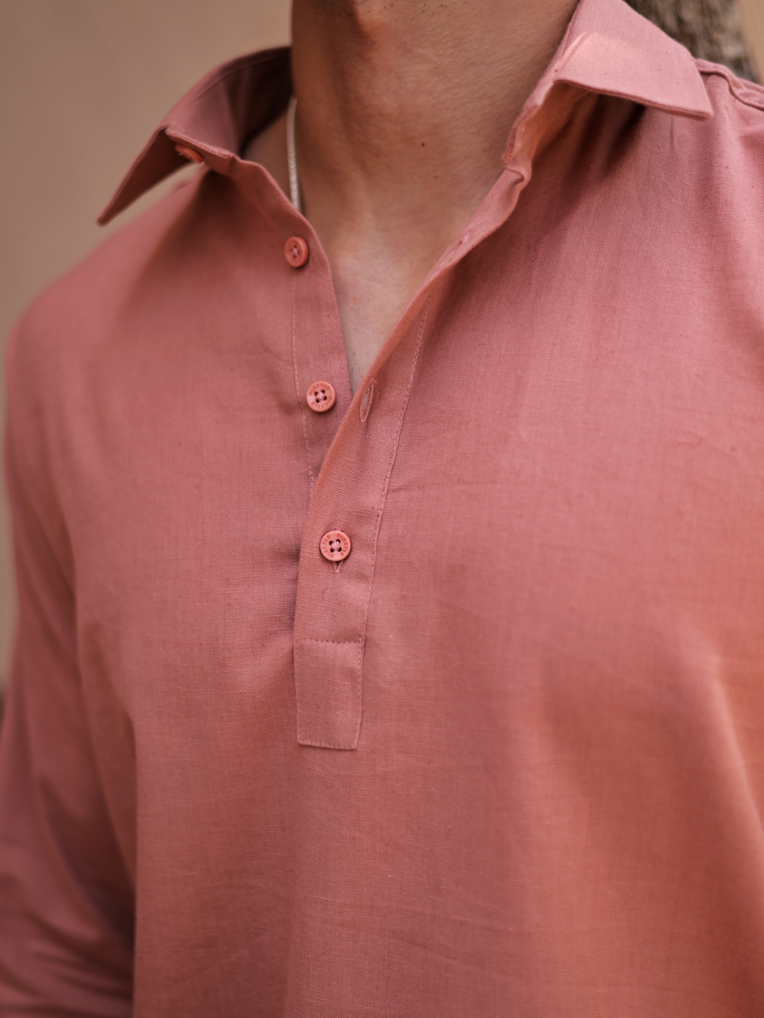 Dusky Pink Pullover Kurta Shirt