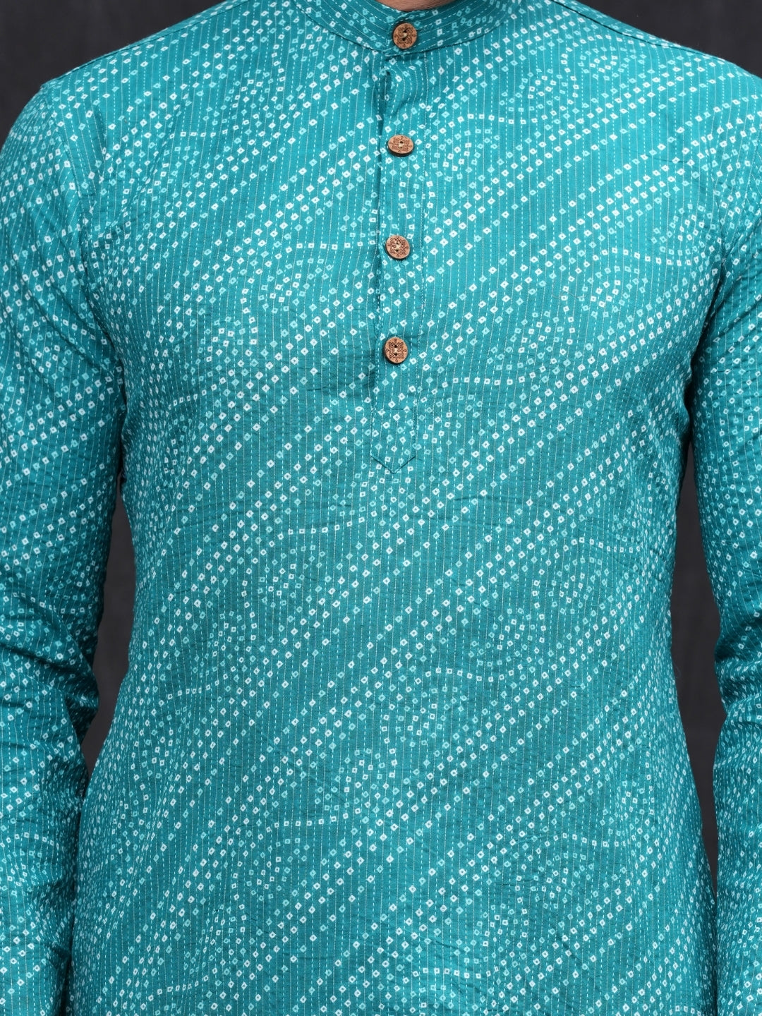Blue Kantha Long Kurta & Pyjama set