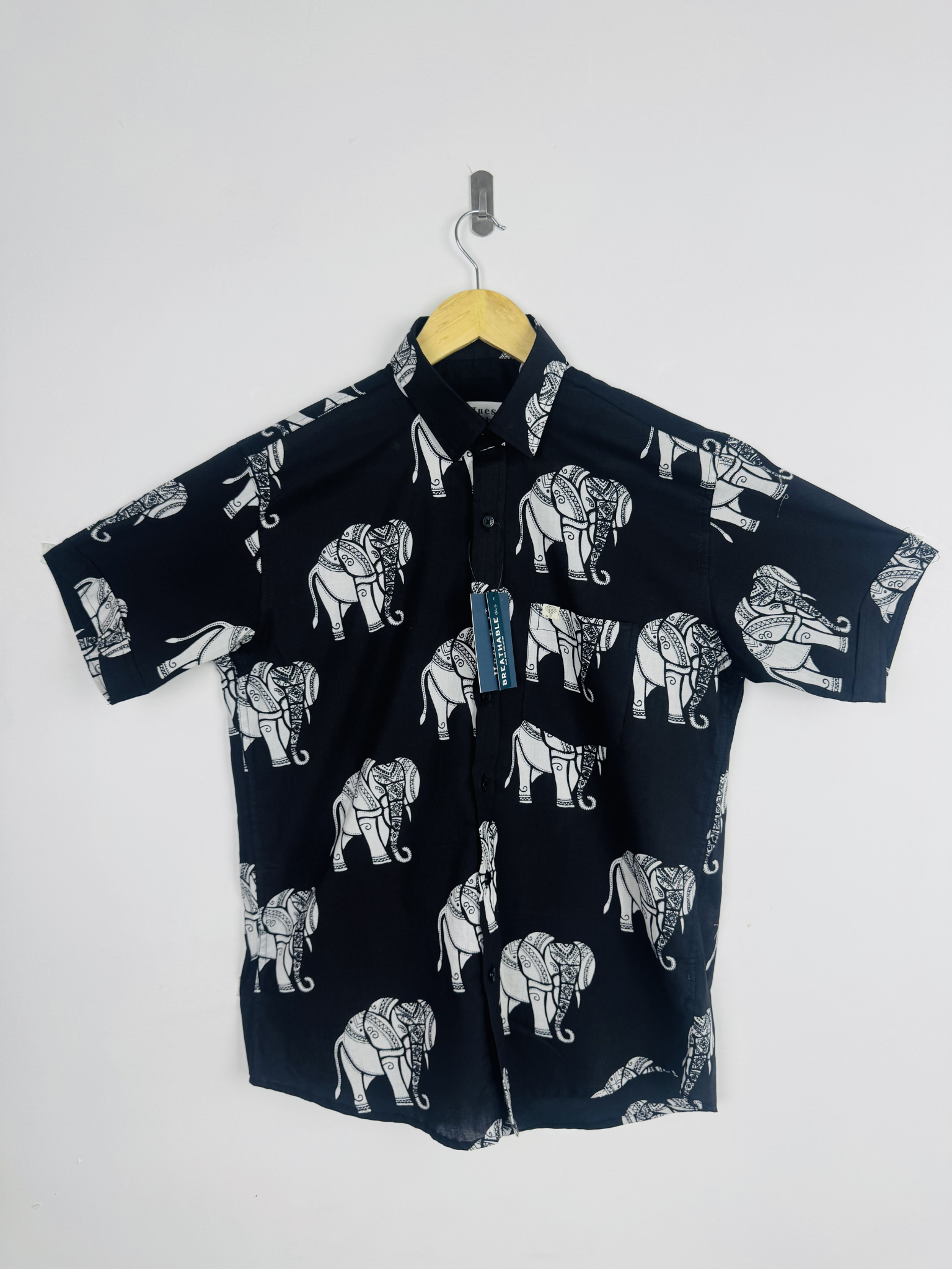 Noir elephant Half Sleeves Shirt