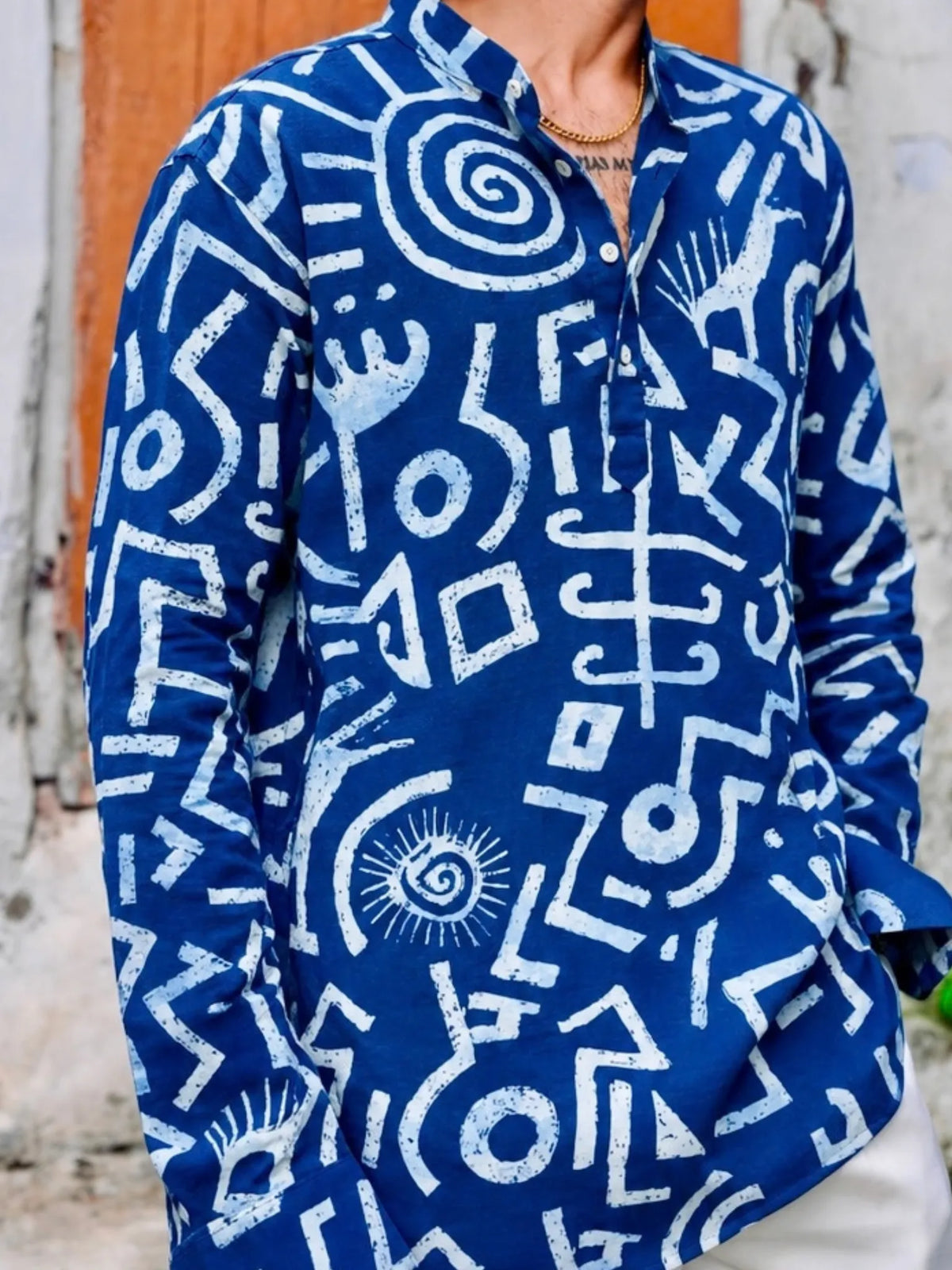 Blue Celestial Printed Short Kurta