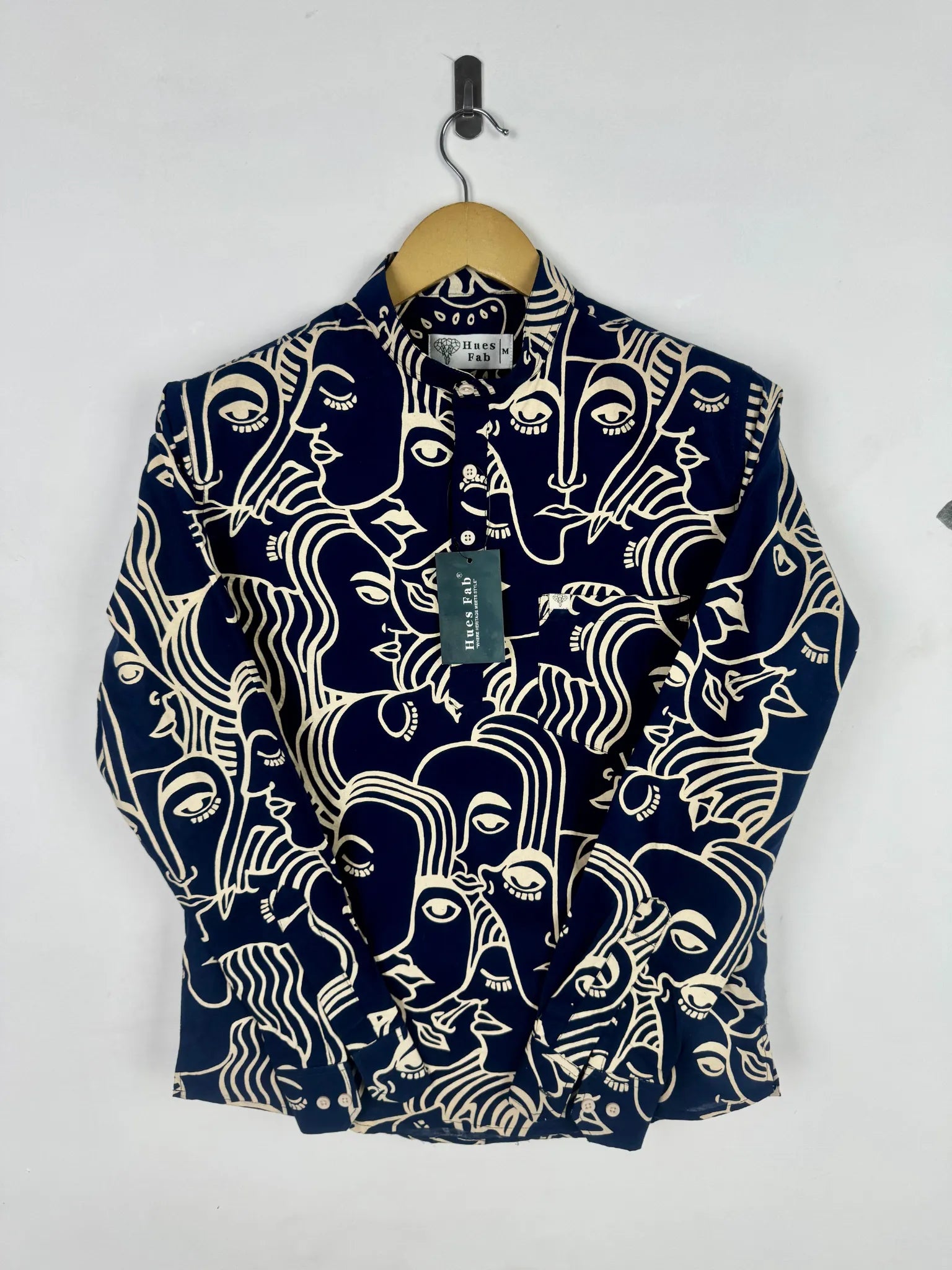 Navyblue facerart Short Kurta