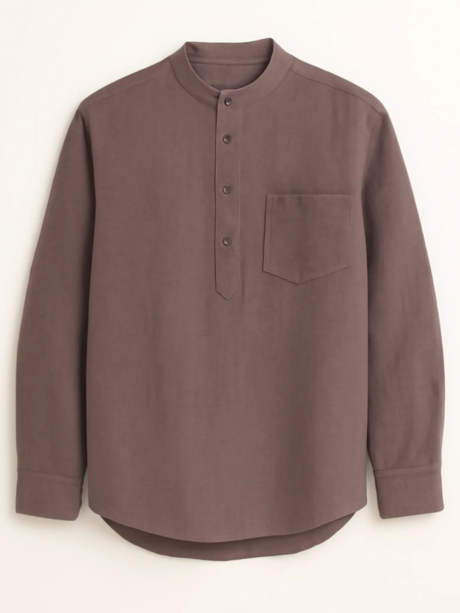 Deep Lavender Linen Blend textured Short Kurta