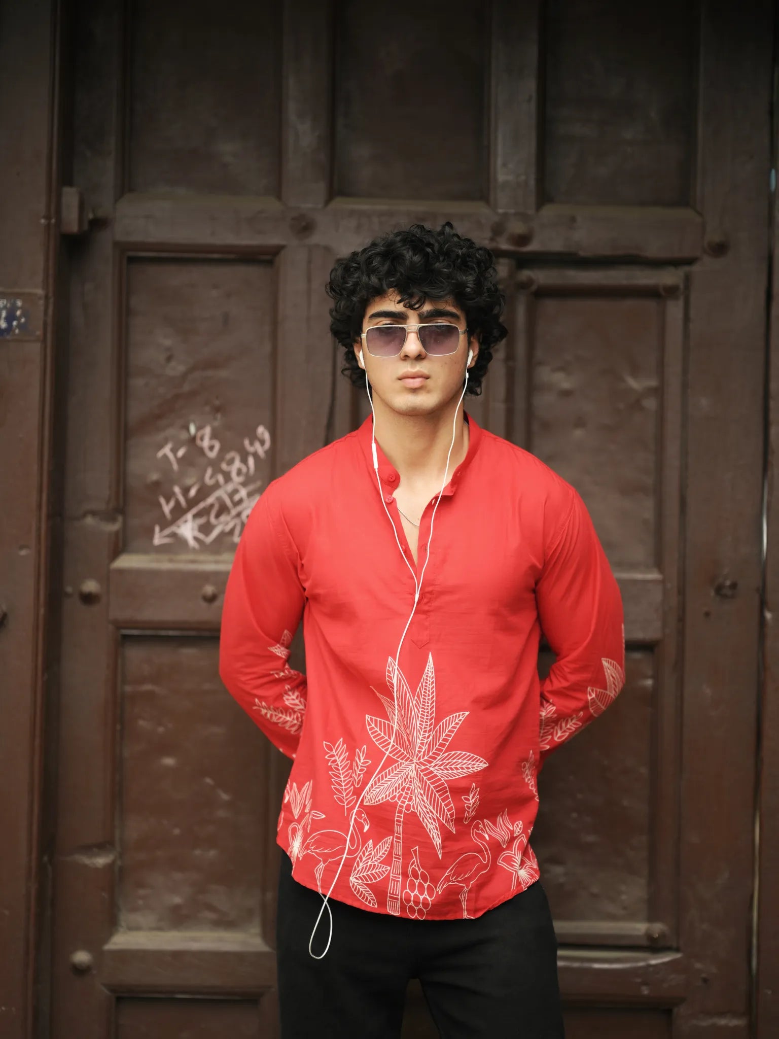 Carmine Placement Short Kurta