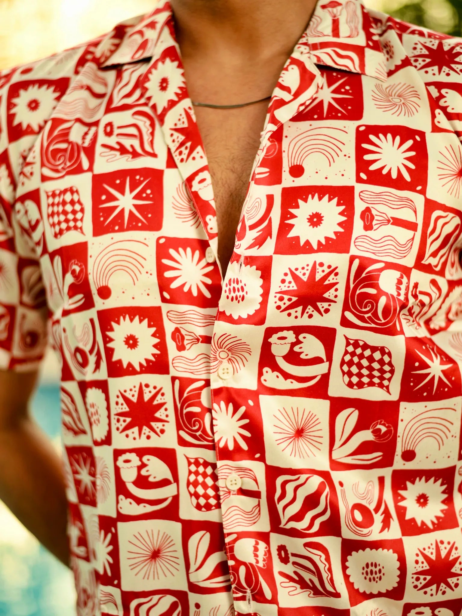 Crimson Tiles Cuban Collar Resort Shirt