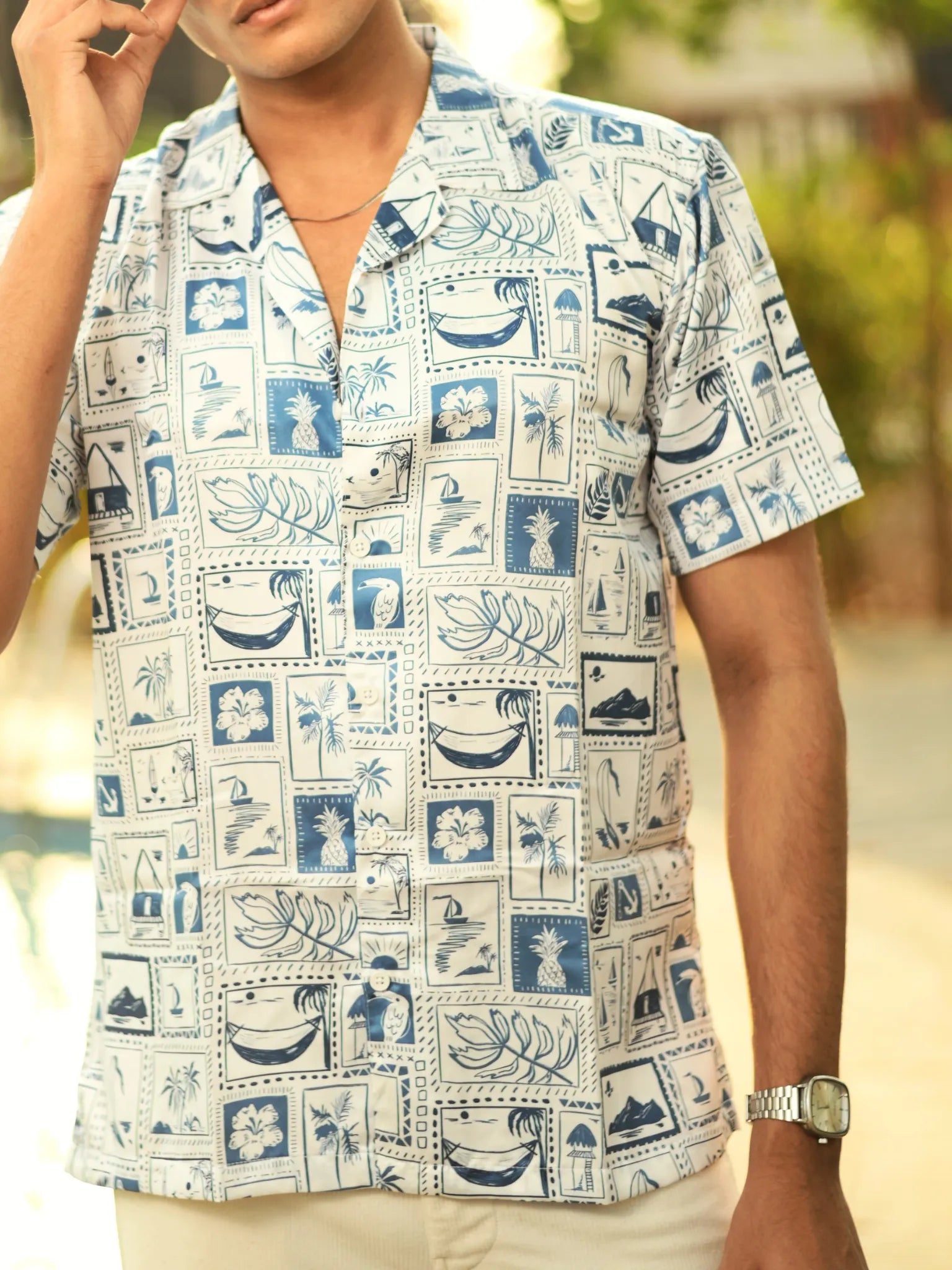 Coastal Postcards Cuban Collar Resort Shirt