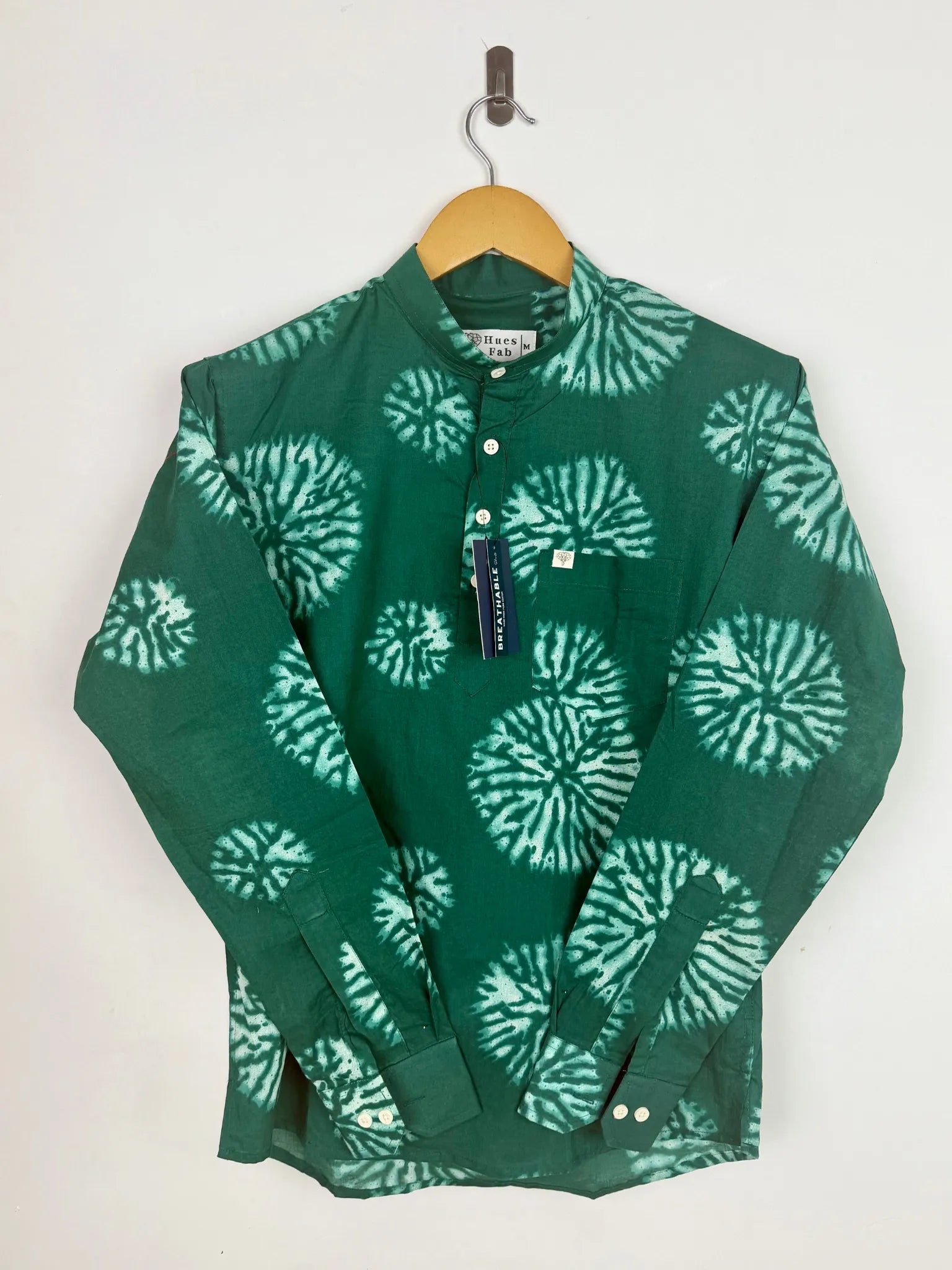 Green tie-dye Printed short kurta