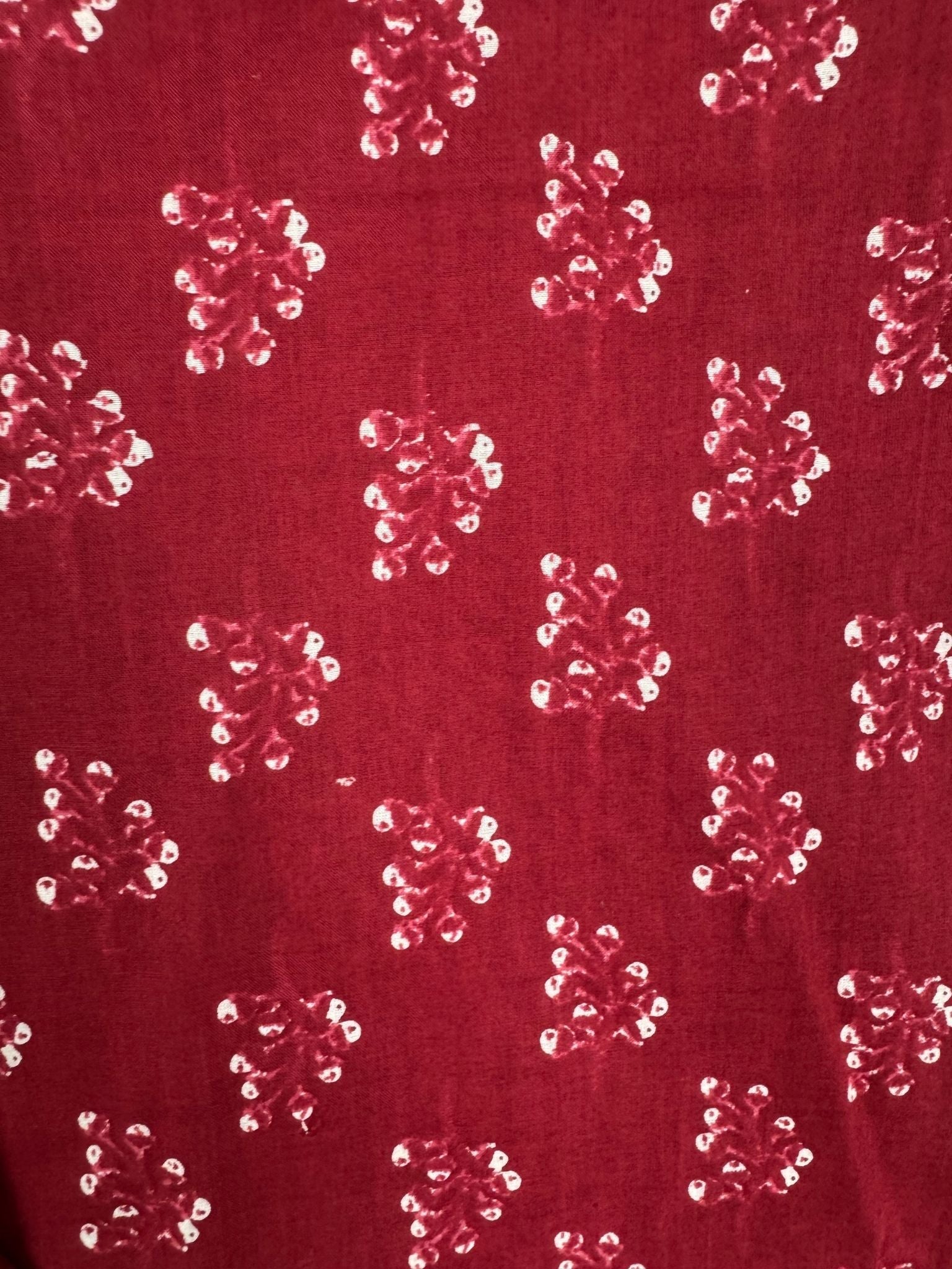 Aura Red Floral Short Kurta