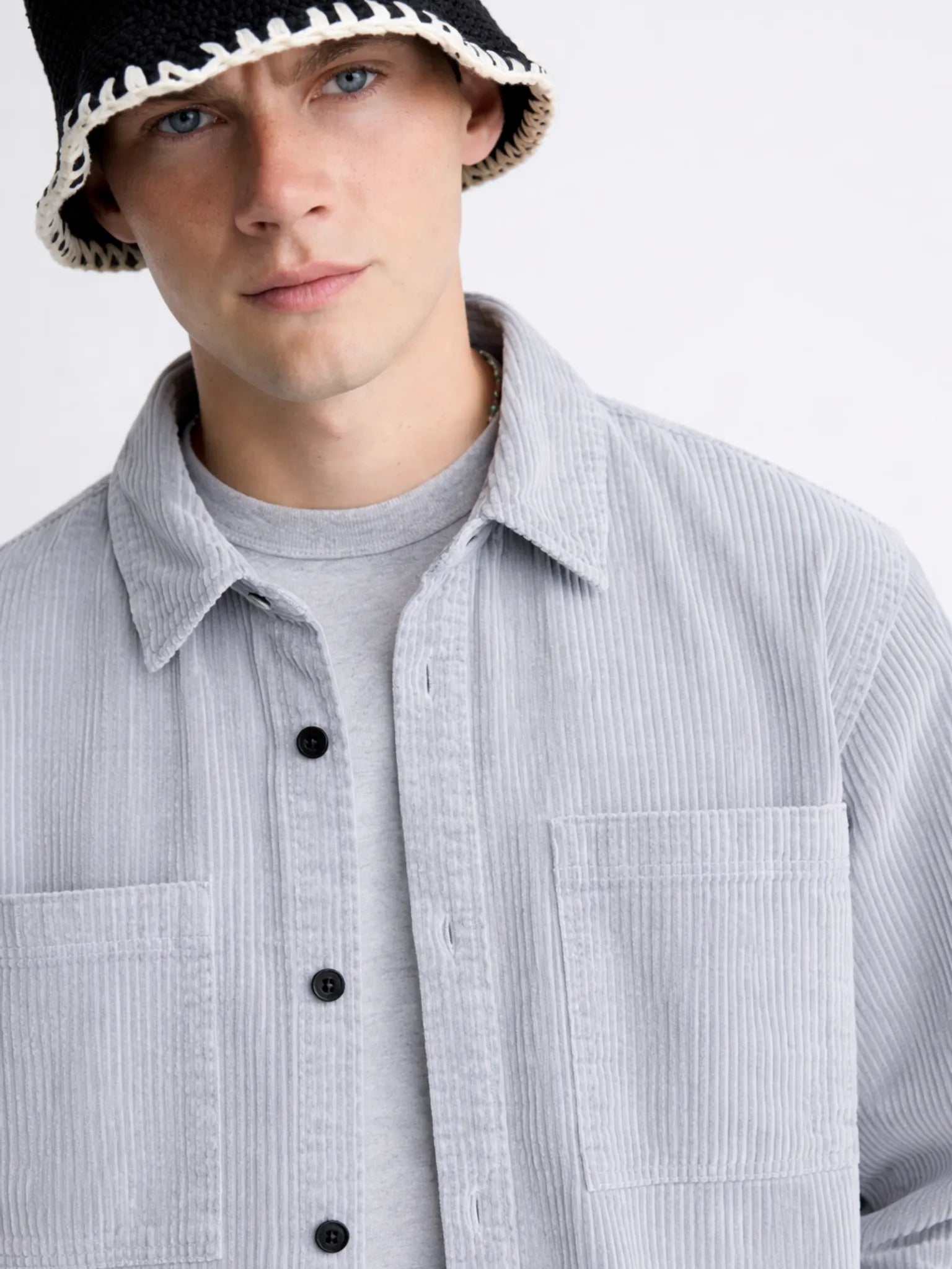 Grey Premium Corduroy Oversized Shirt