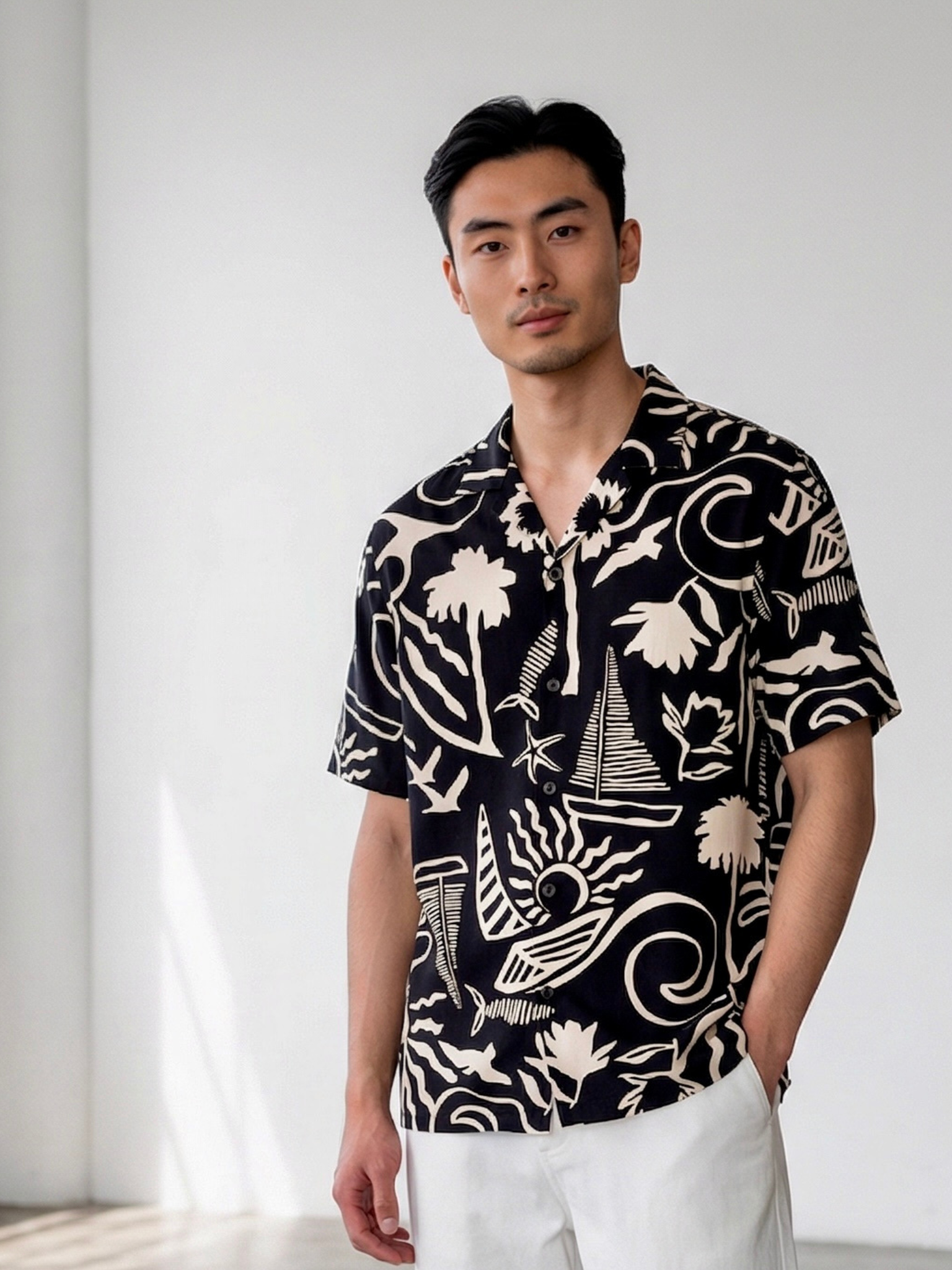 Midnight Islands Cuban Collar Resort Shirt