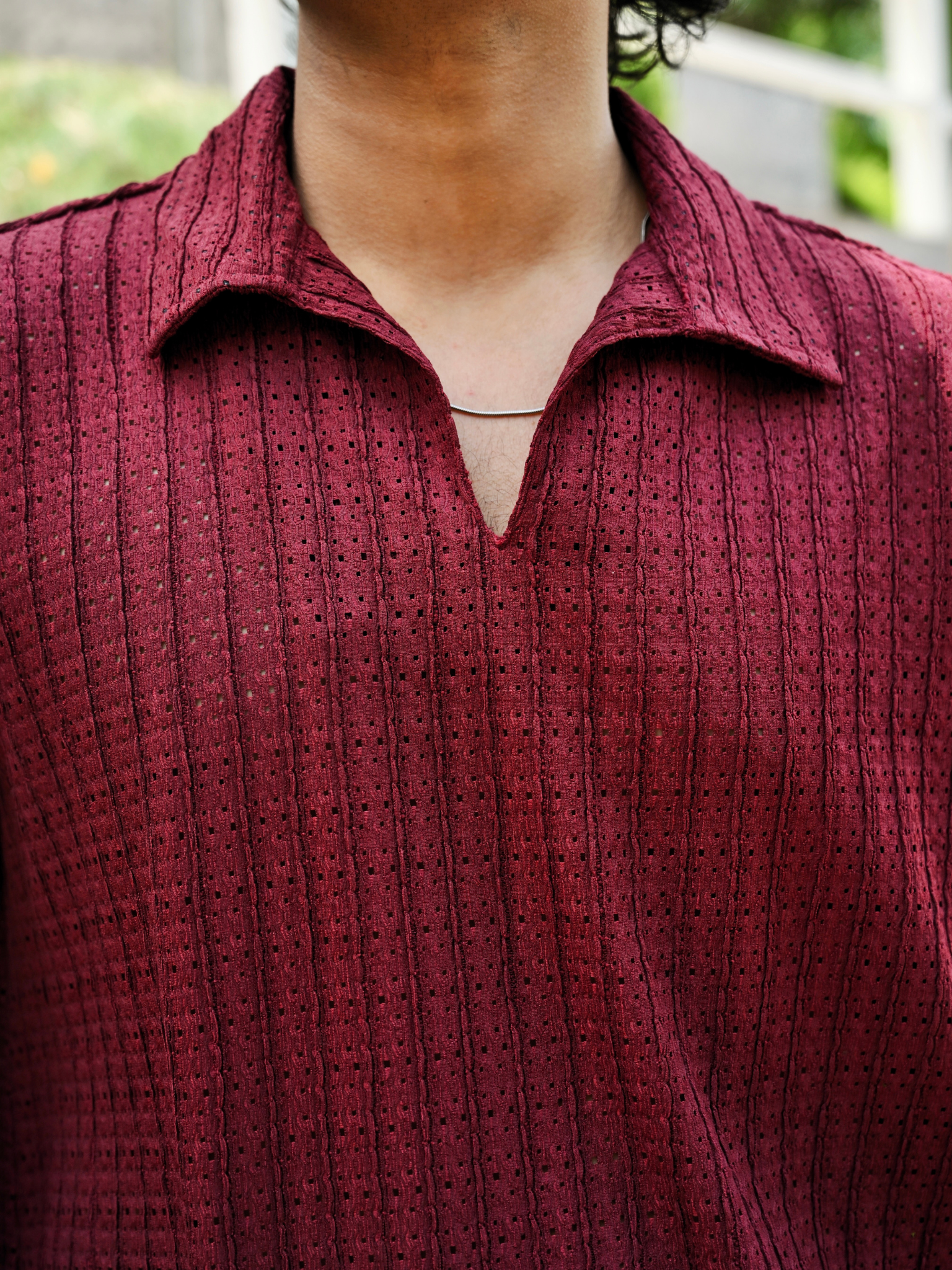 Maroon Knit Pullover Shirt