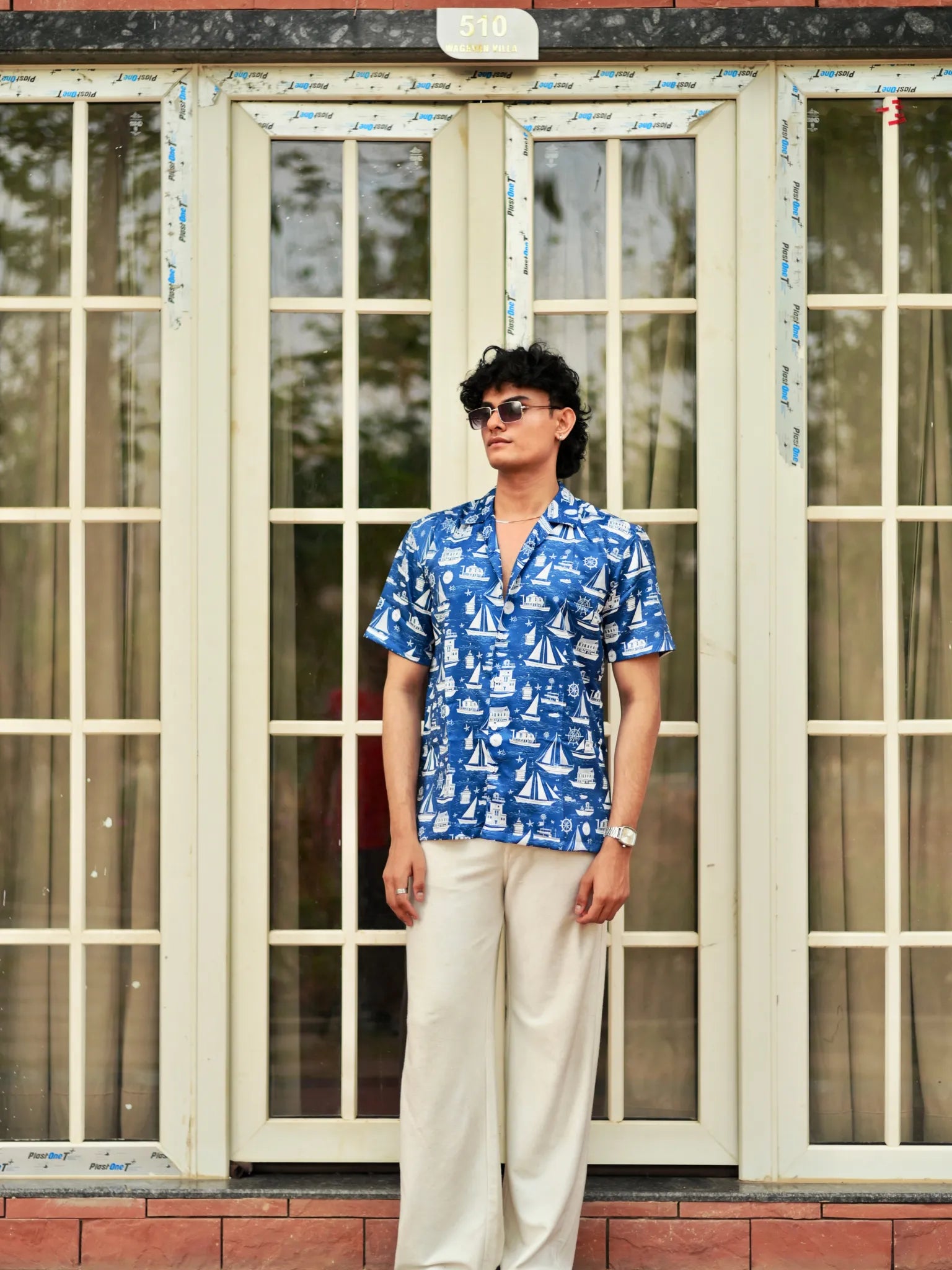 Seaside Sailor Cuban Collar Resort Shirt