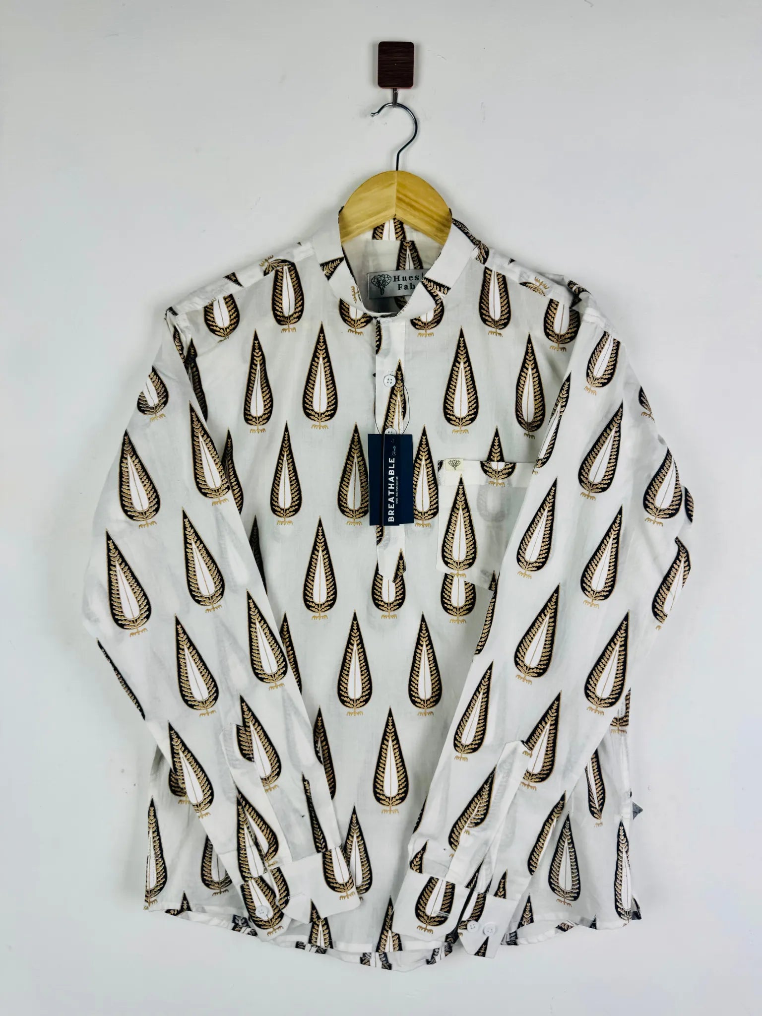White Drop Motif printed short kurta