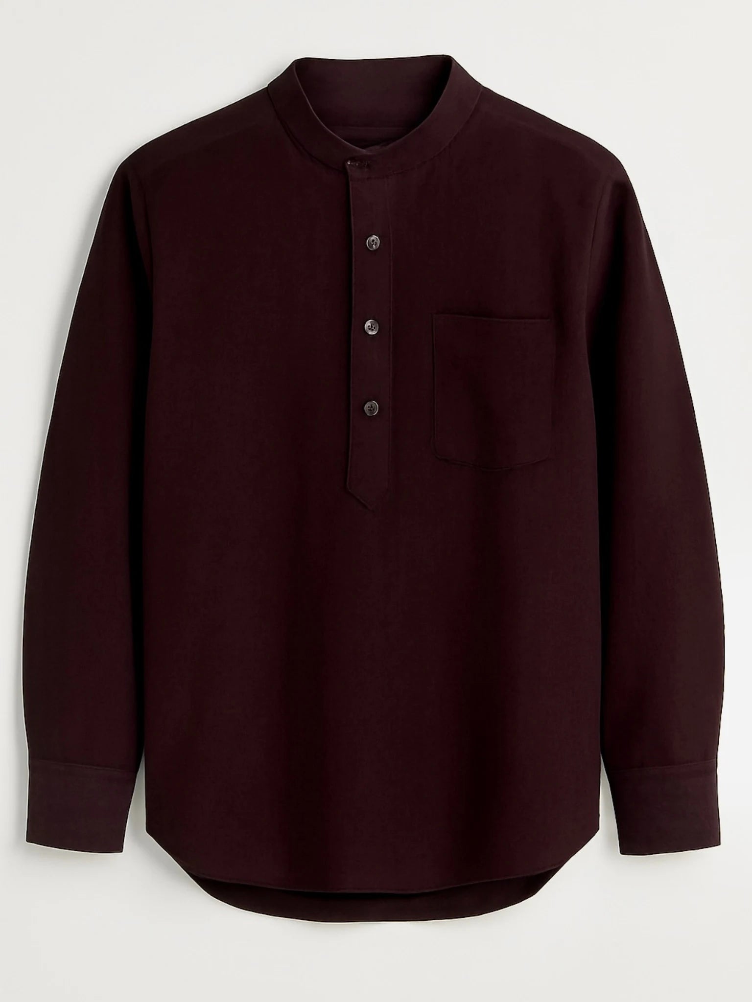 Deep Maroon Linen Blend textured Short Kurta