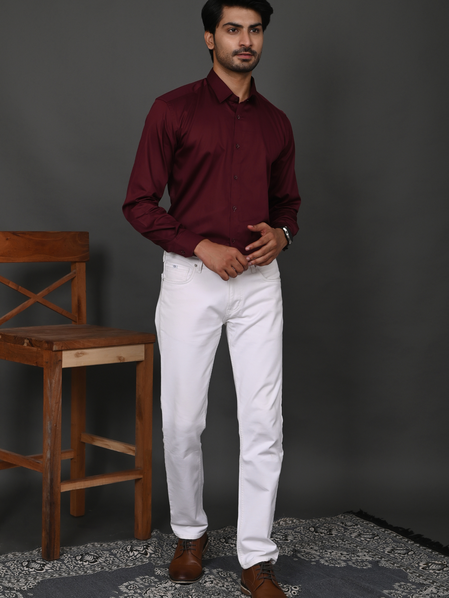 Red Wine Elite Satin Shirt