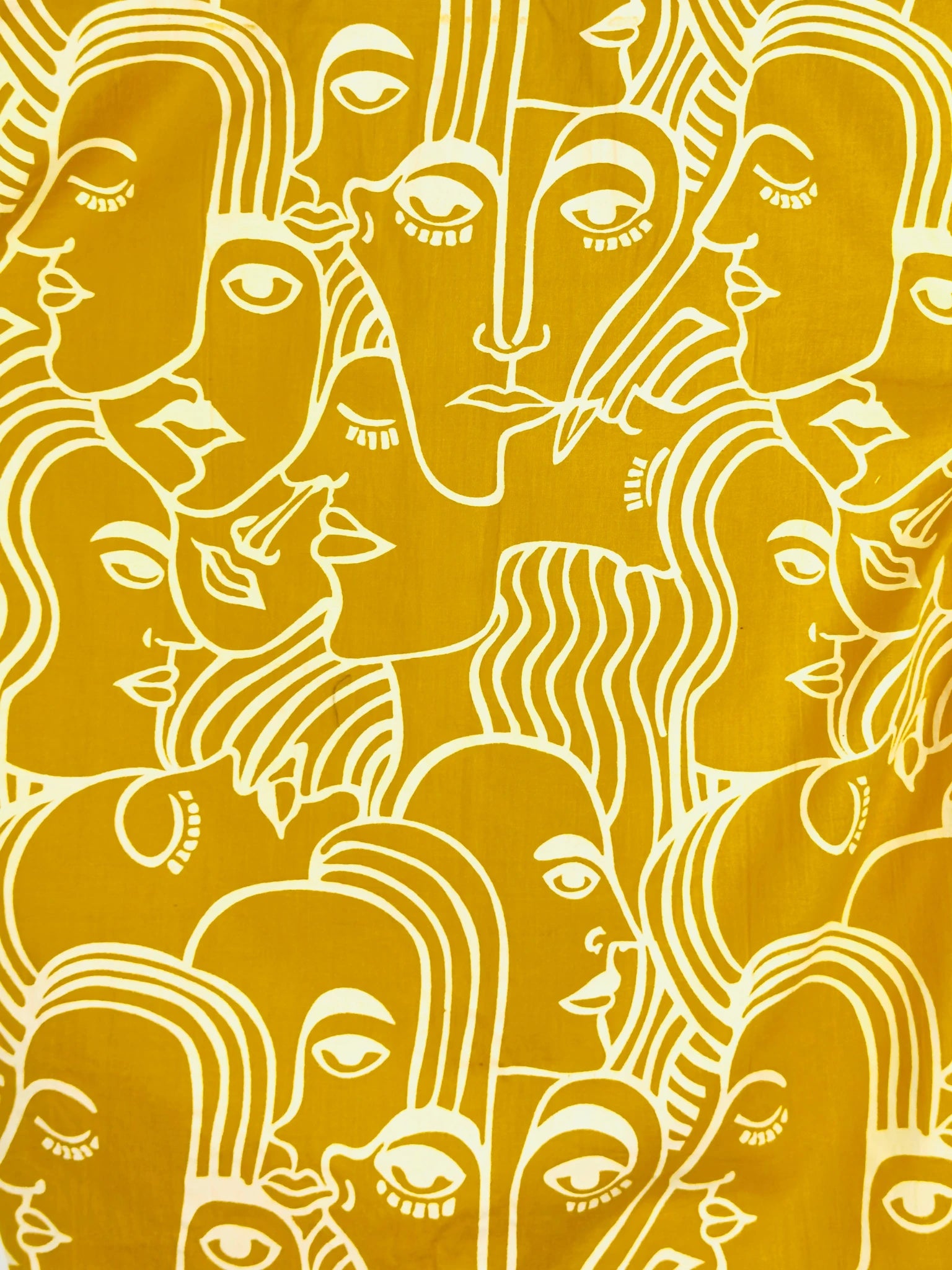 Mustard Yellow Face Art Half Sleeves Shirt