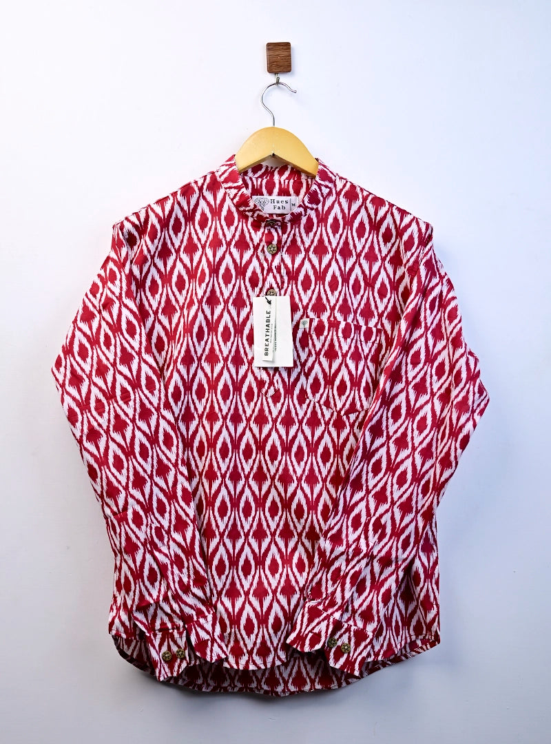 Maroon abstract short kurta