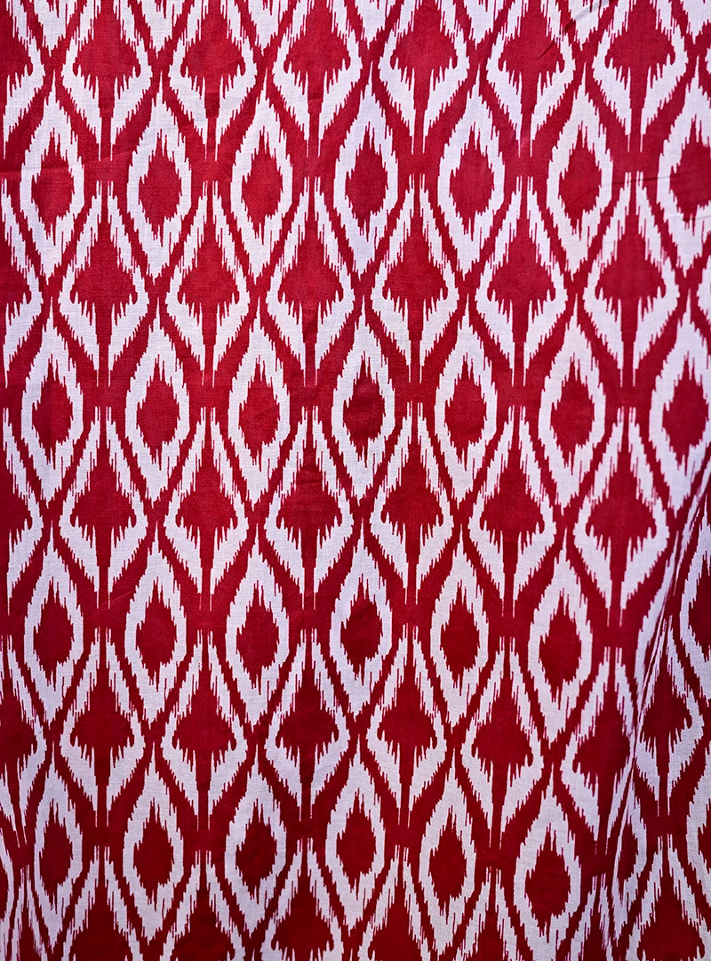 Maroon abstract short kurta