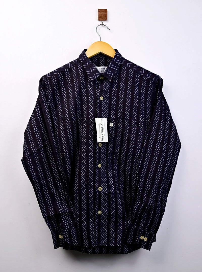 Black – White Stripes Full Sleeves Shirt