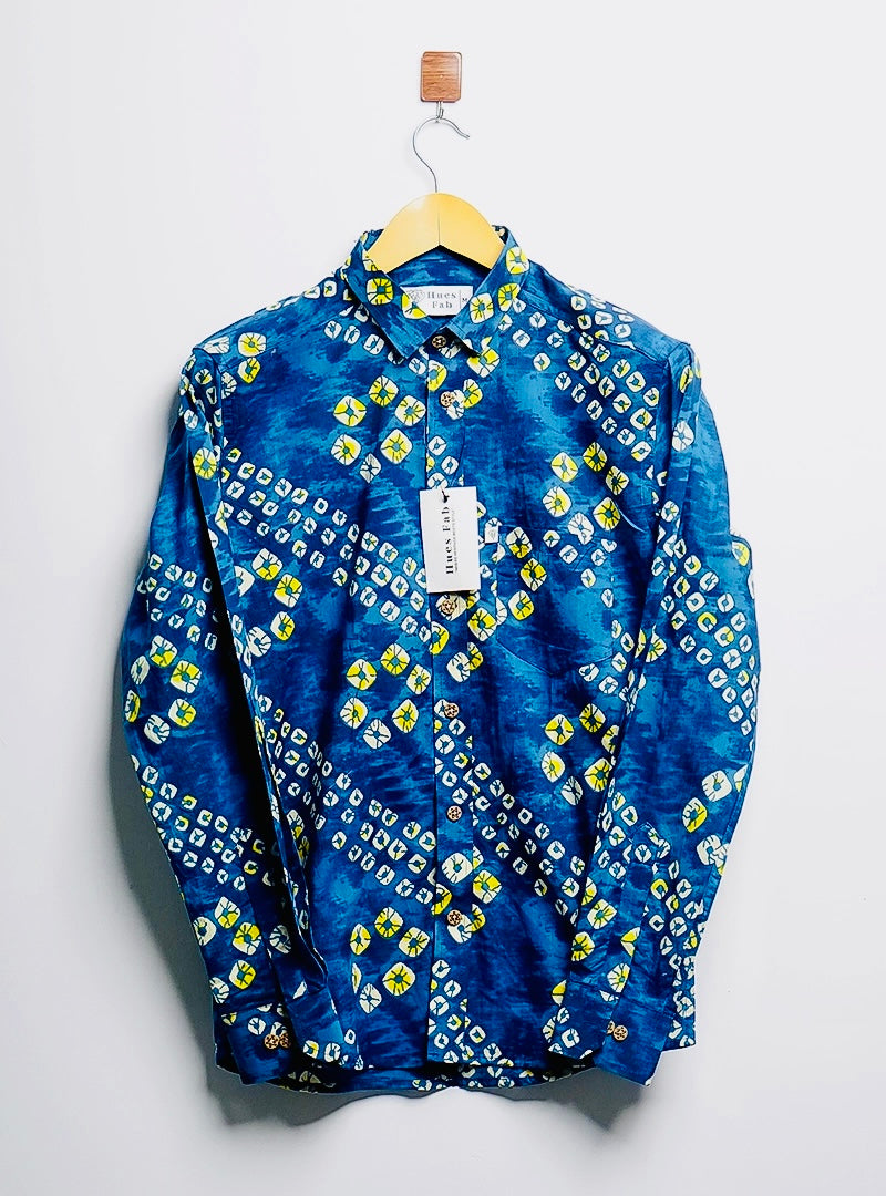 navy blue bandej full-sleeves shirt