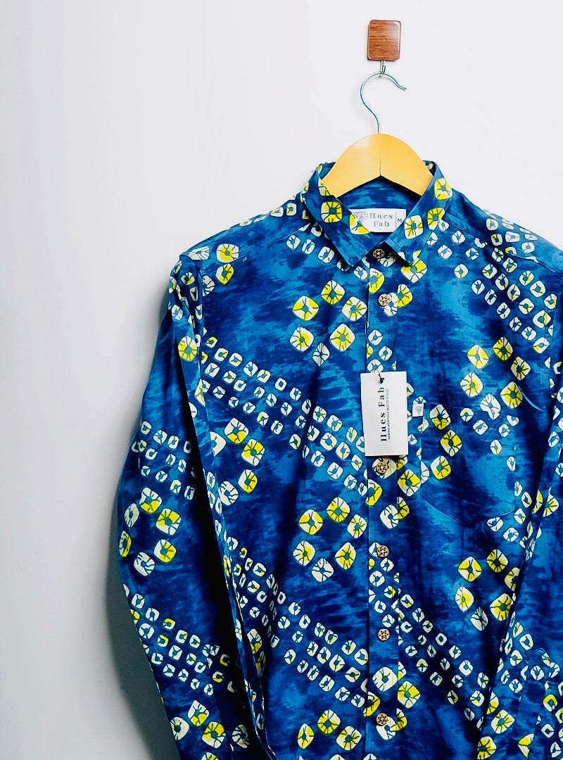 navy blue bandej full-sleeves shirt