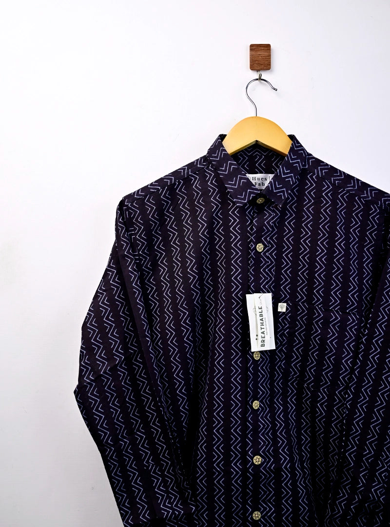 Black – White Stripes Full Sleeves Shirt