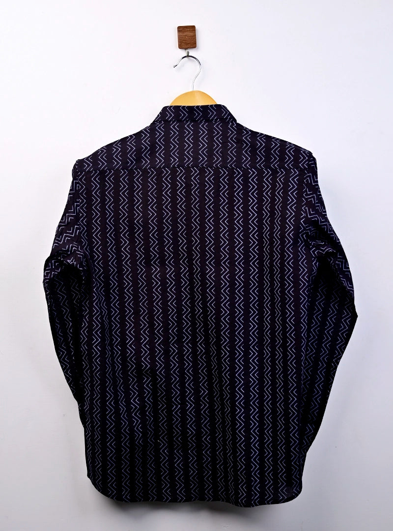 Black – White Stripes Full Sleeves Shirt