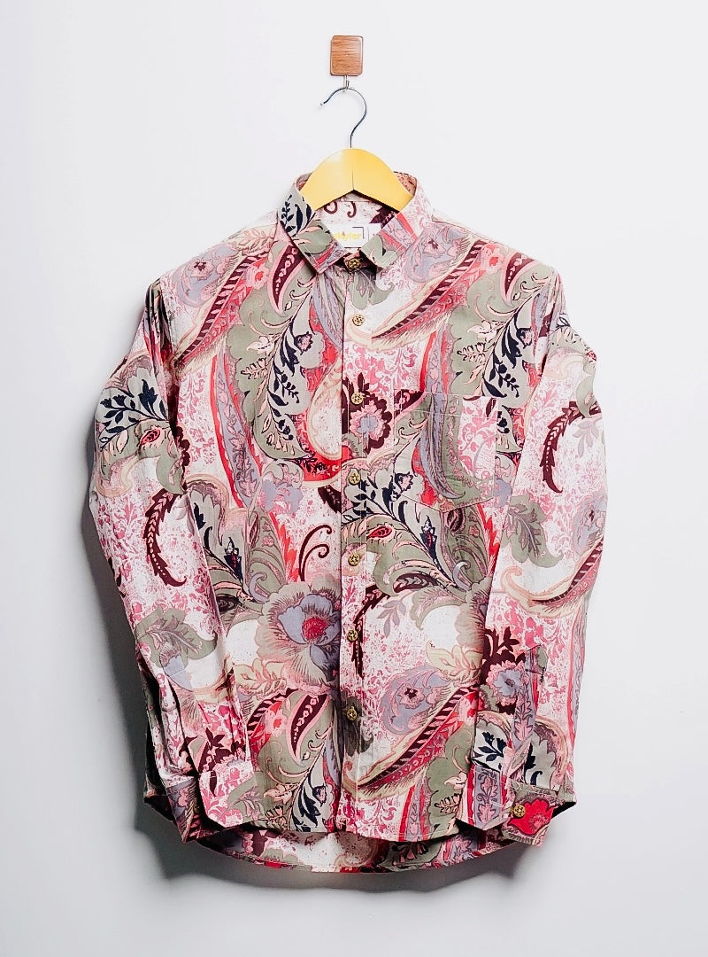 Off White/Red paisley full-sleeves shirt