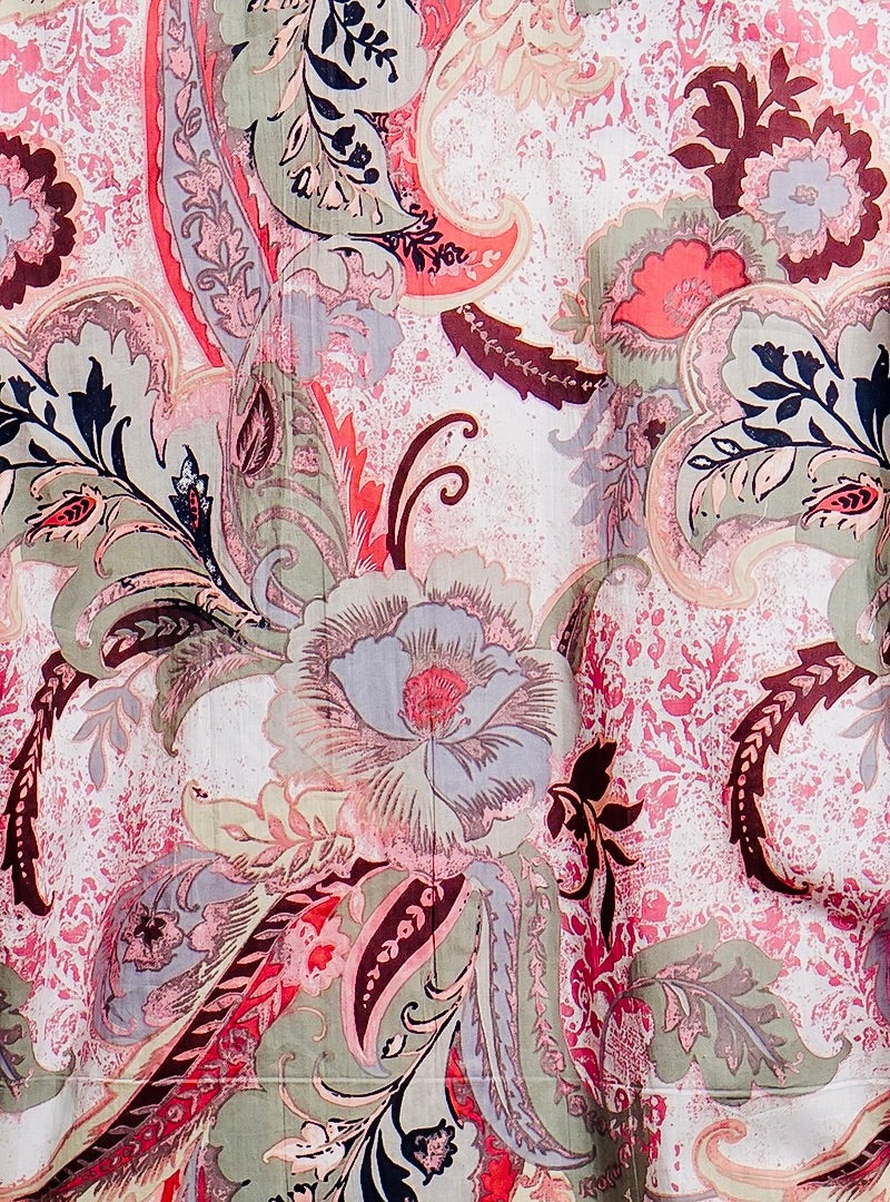 Off White/Red paisley full-sleeves shirt