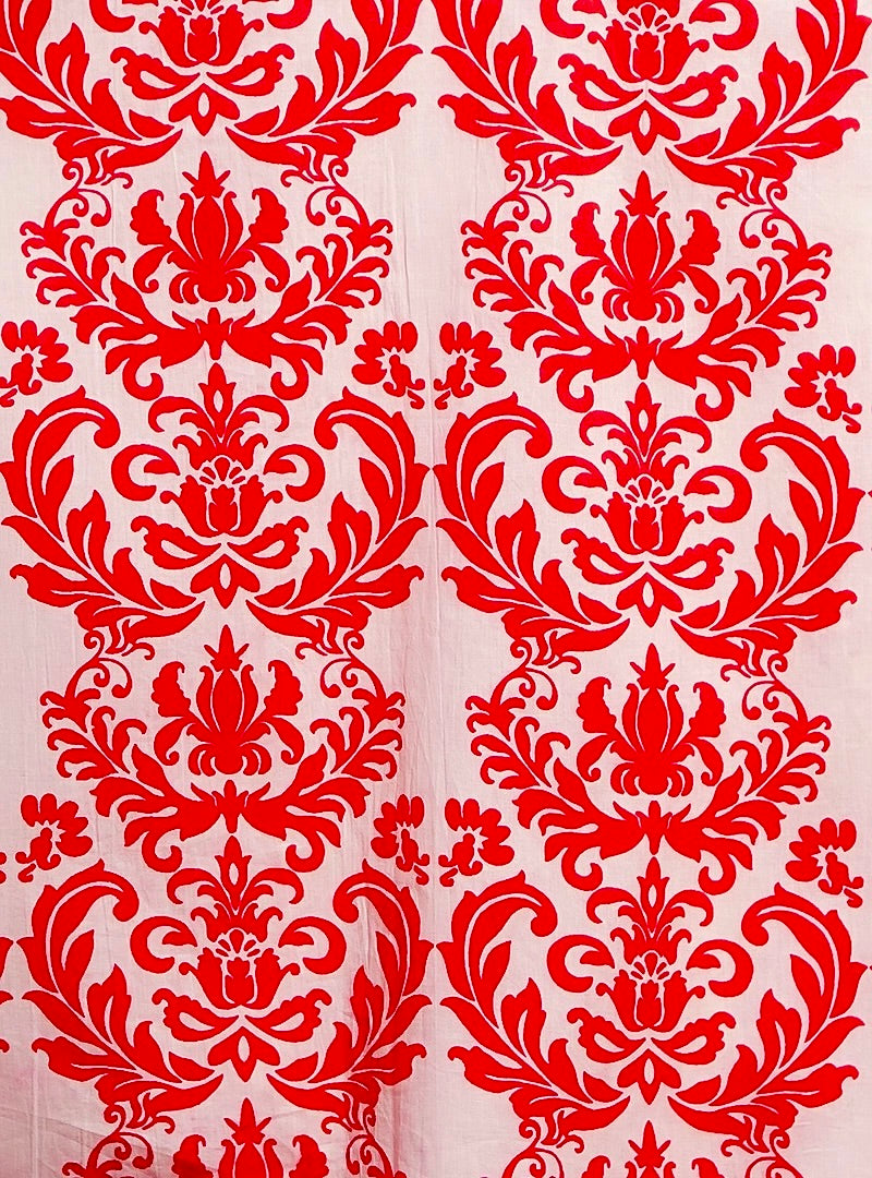 Red Block-Print Full Sleeves SHirt