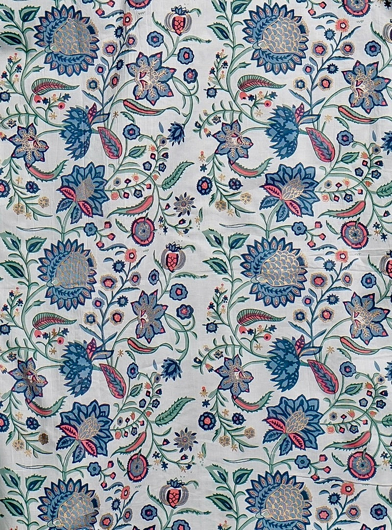 blue golden floral full sleeves shirtt