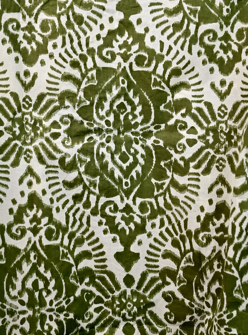 Olive Green Ikat Full Sleeves Shirt
