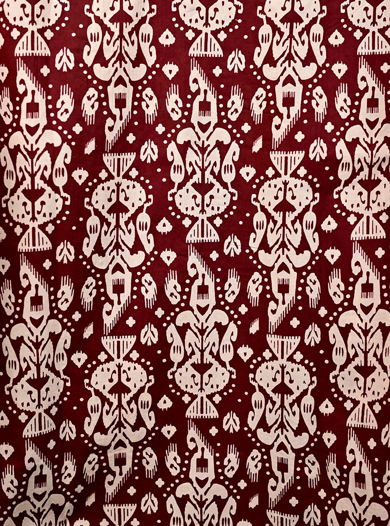 Maroon & Cream Block Printed Short Kurta