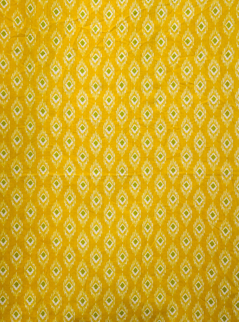 yellow motifs short kurta