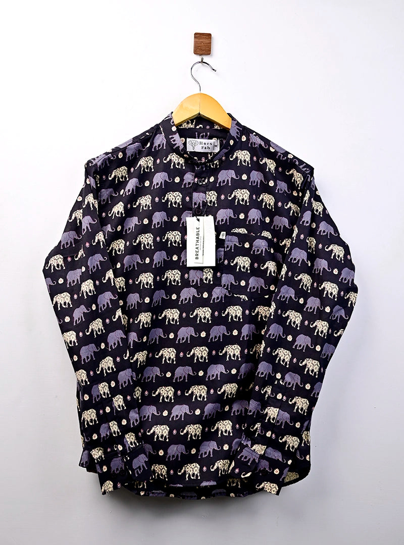 black elephant short kurta