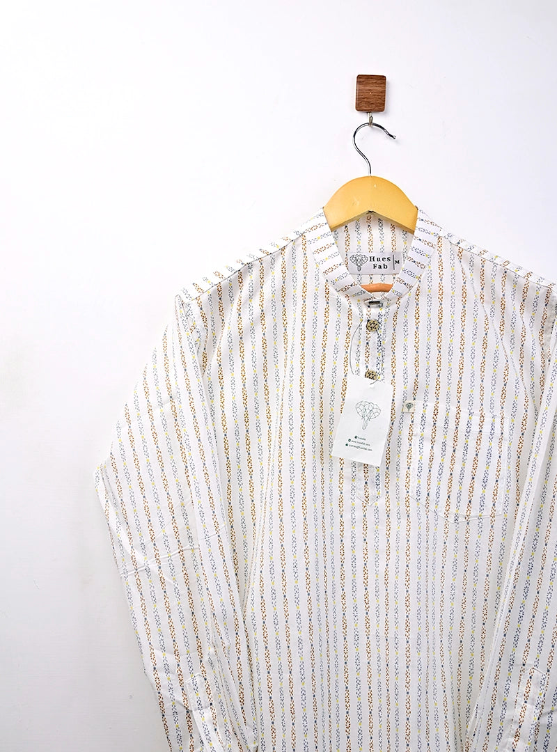off white lining short kurta