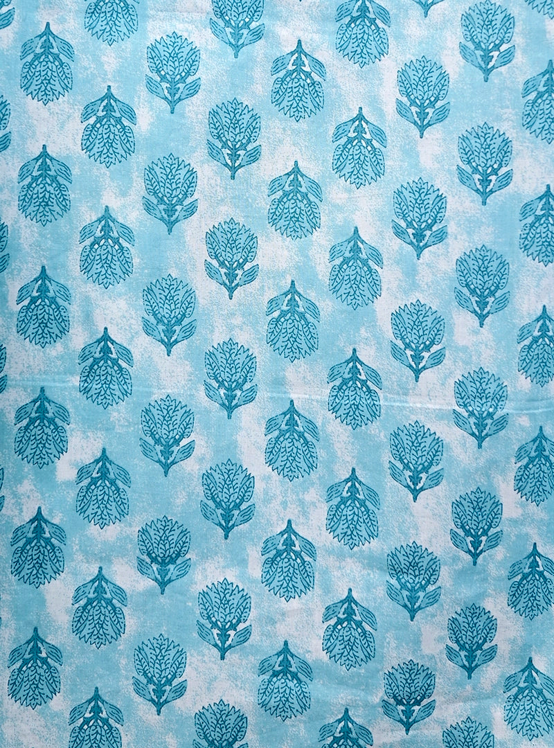 Sky blue motifs short kurta