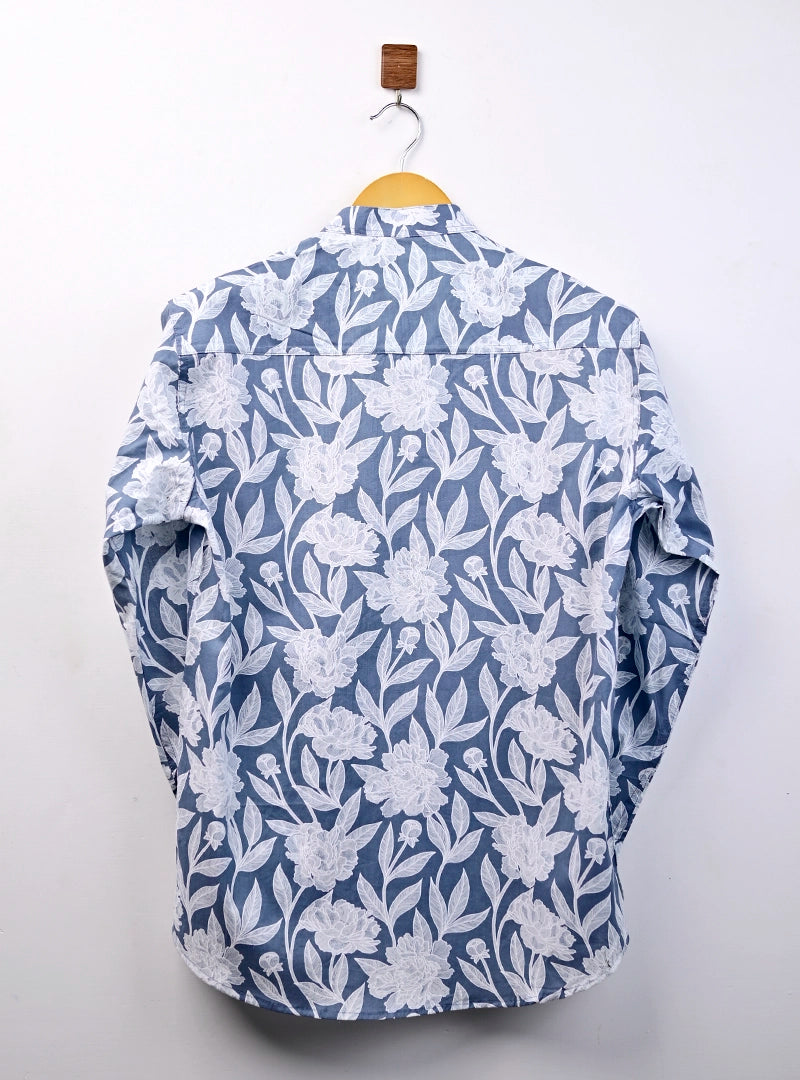 Grey Floral Short Kurta