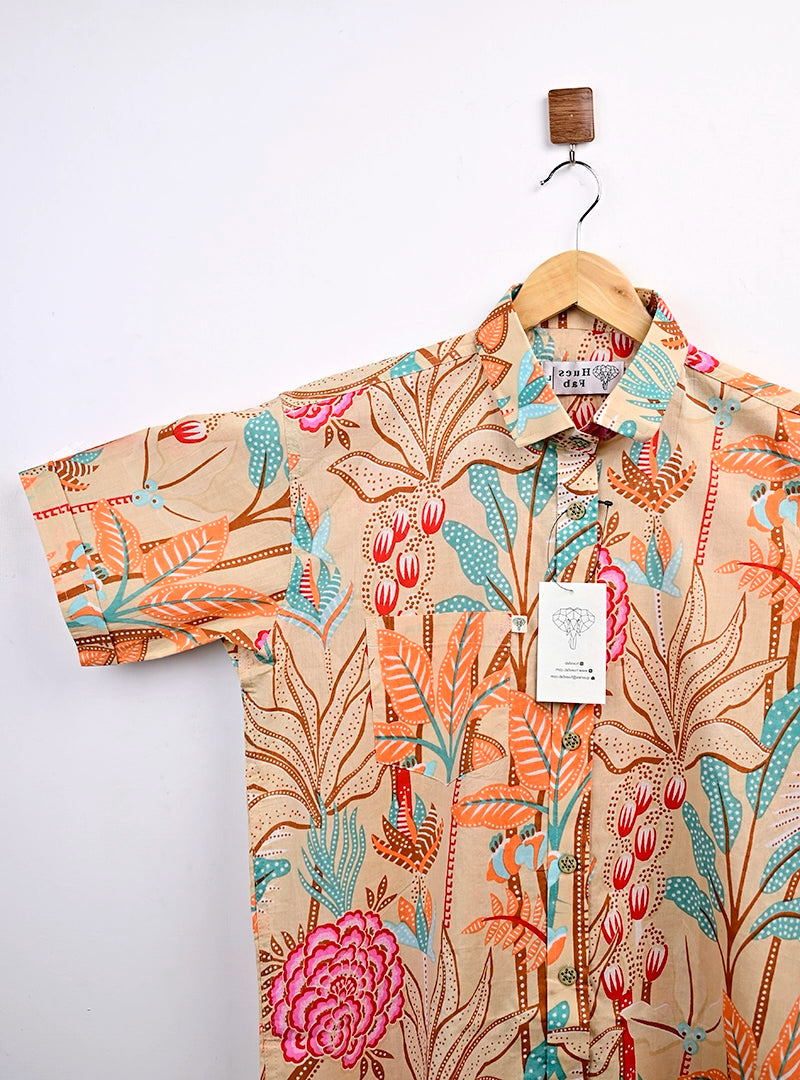 Desert Bloom Printed Half Sleeves Shirt