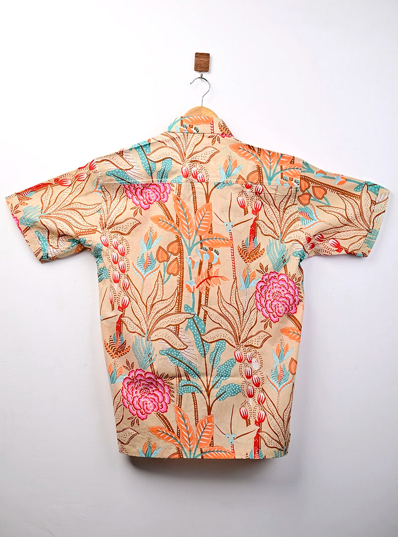 Desert Bloom Printed Half Sleeves Shirt