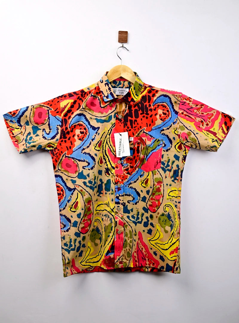 Wild Abstract Printed Half Sleeves Shirt
