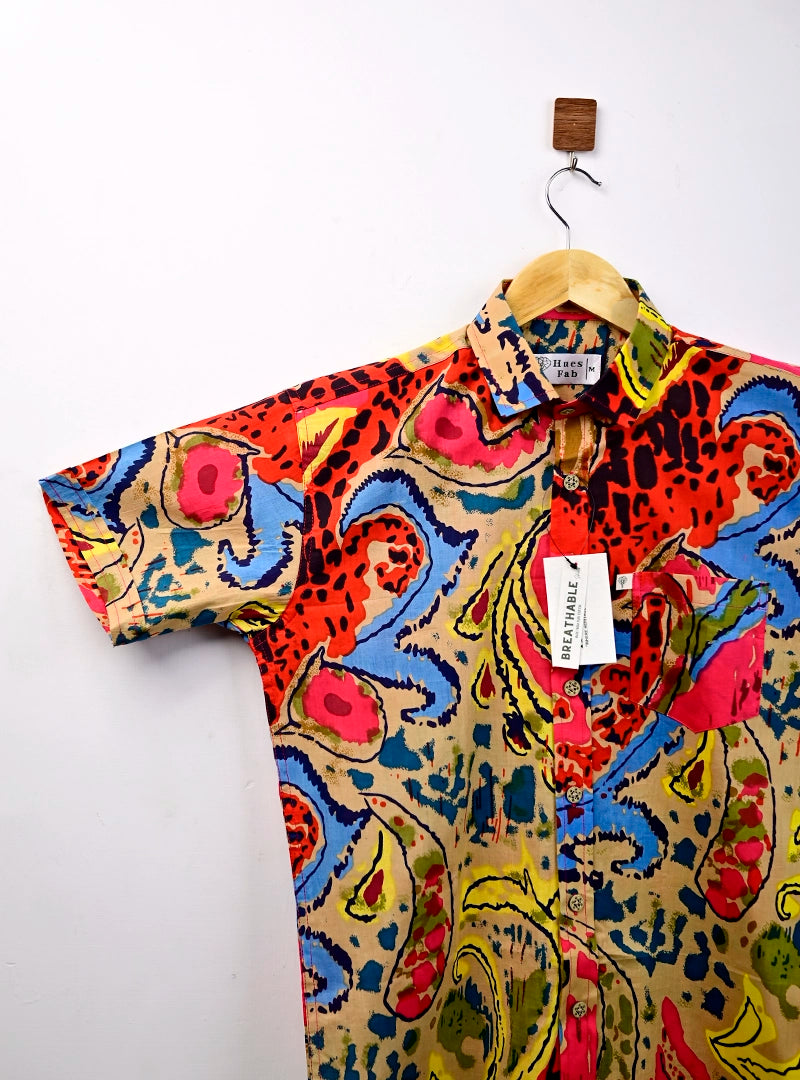 Wild Abstract Printed Half Sleeves Shirt