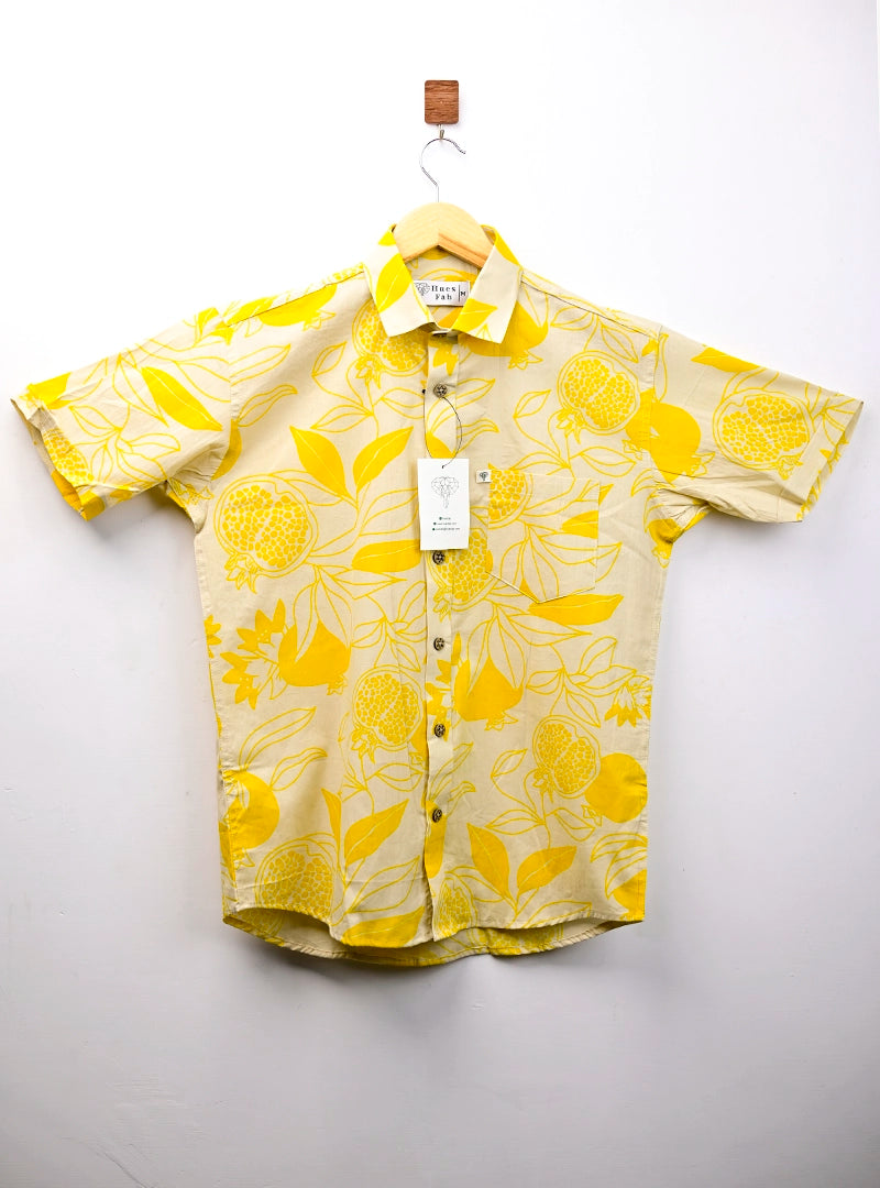Yellow Sunburst half Sleeves Shirt