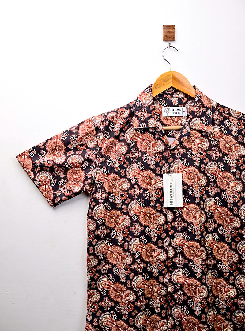 Rustwood Paisley Cuban Collar Resort Shirt