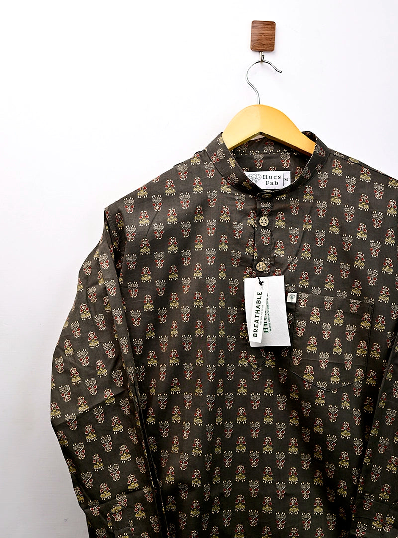 Ajrakh Veil Printed Short Kurta