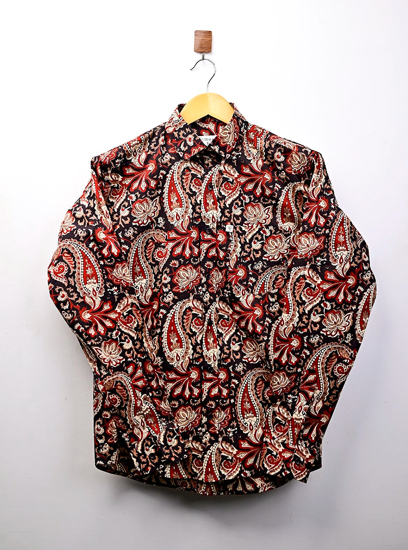 Black red paisley Full Sleeves Shirt