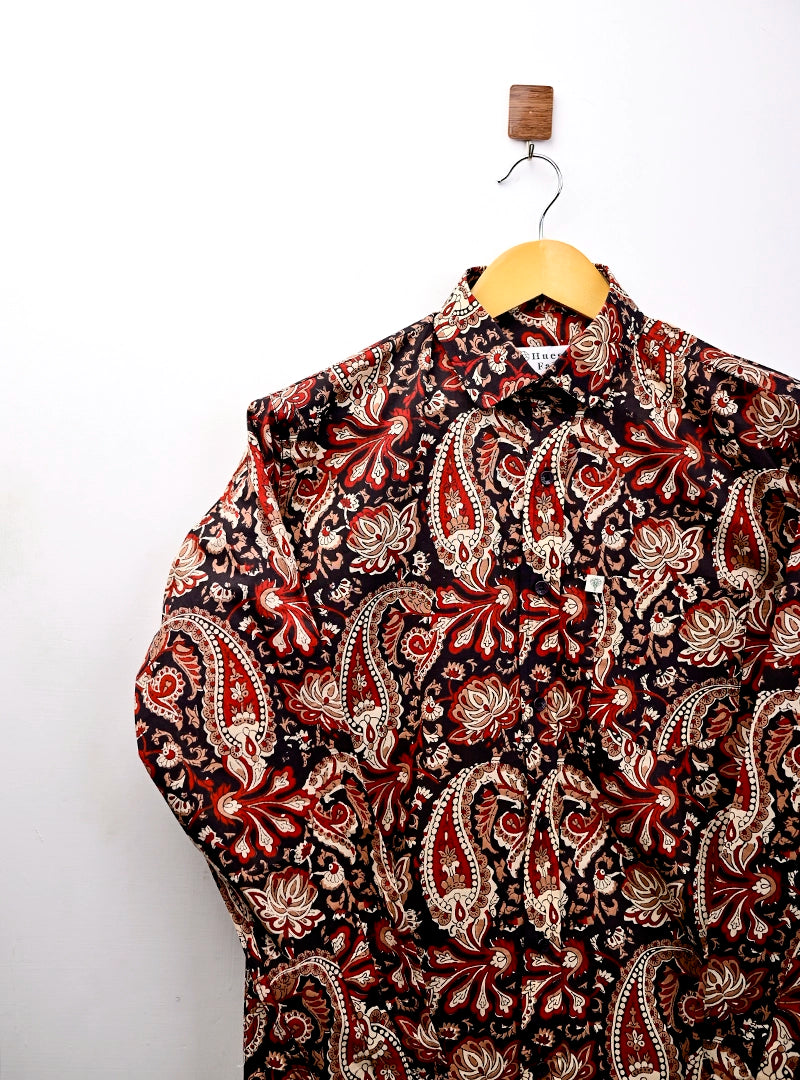 Black red paisley Full Sleeves Shirt