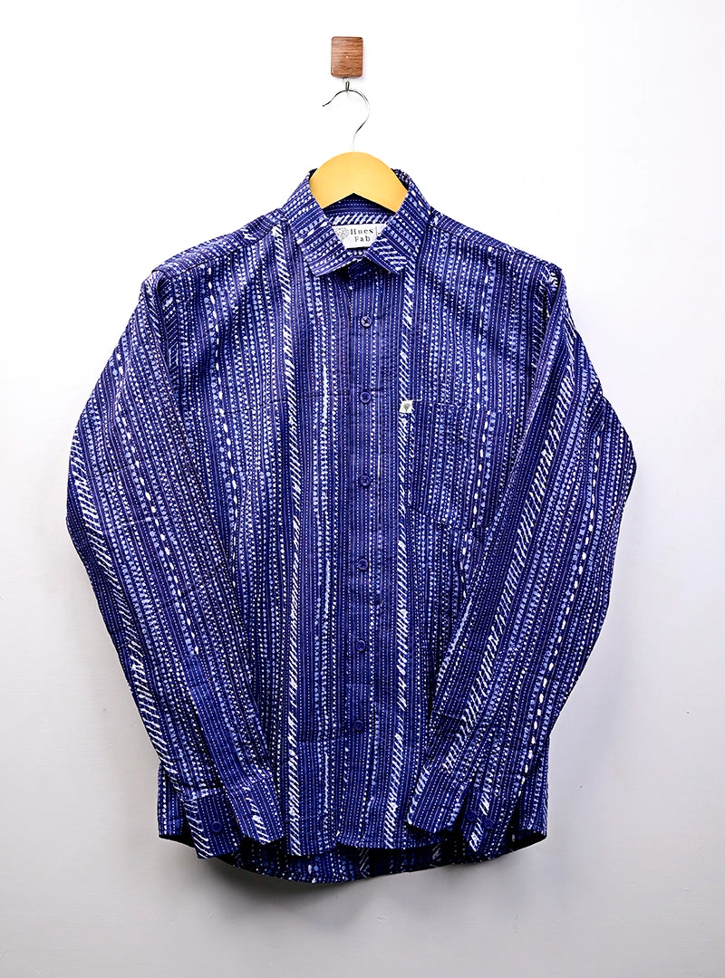 navy blue kantha Full Sleeves Shirt
