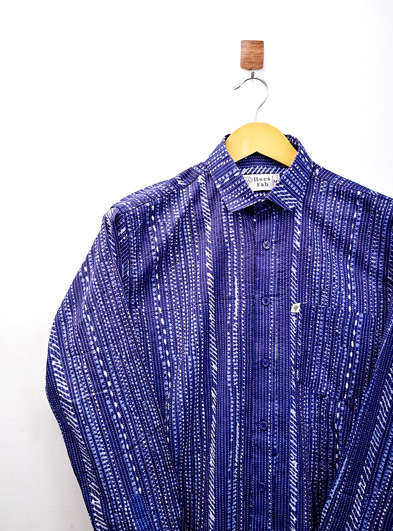 navy blue kantha Full Sleeves Shirt